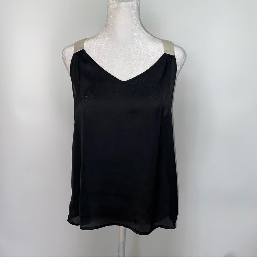 Forever 21 Black Satin Racerback Blouse